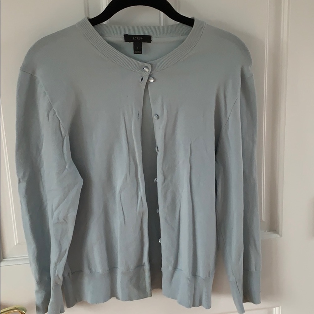 J Crew Blue button down cardigan size L